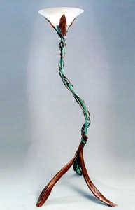 Floor Lamp made of copper and by Rhonda Kap