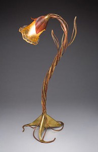 Table Lamp made of copper and bronze