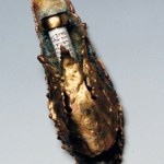 Copper and bronze Flame Mezuzah