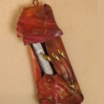 Copper and bronze Red Freedom Mezuzah