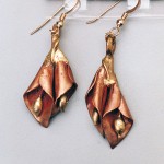 Double Lilly Earrings Made from Copper and bronze