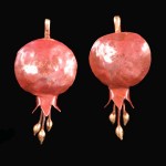 Pomegranate Earrings 1 1/2" x 1".