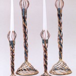 Closed Spiral Shabbat Candle Holders