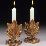 Grape Leaf Shabbat Candle Stick