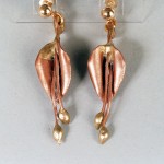 Leaf Earrings made from Copper and bronze