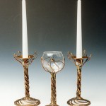 Open Spiral Candle Holder and Wine Goblet.