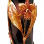 Custom welded Orange Orchid Vase