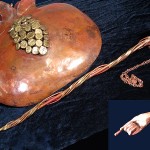 Copper and bronze Rimon Torah Ornaments