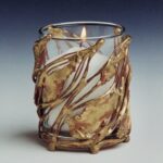 Yahrzeit Candle Holder Copper, Bronze, and Glass