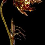 Handcrafted copper floral metal sculpture by artist Rhonda Kap