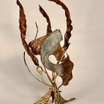 Alternate view of original figurative metal sculpture by Rhonda Kap